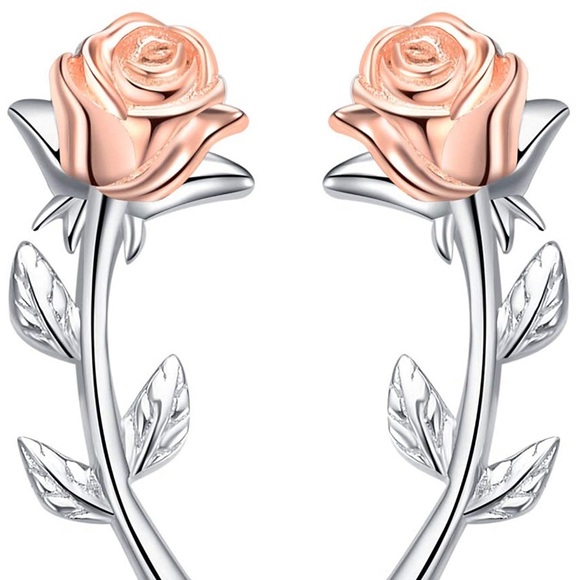 Enchanted Rose Beauty and the Beast Earrings - Picture 2 of 7